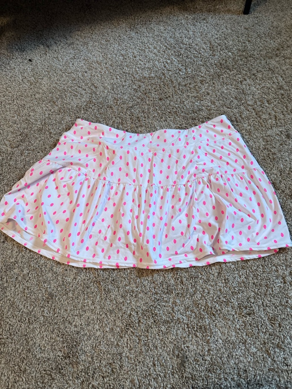 Lilly Pulitzer White Skirt with Hot Pink Polka Dots - Flared Mini Skater